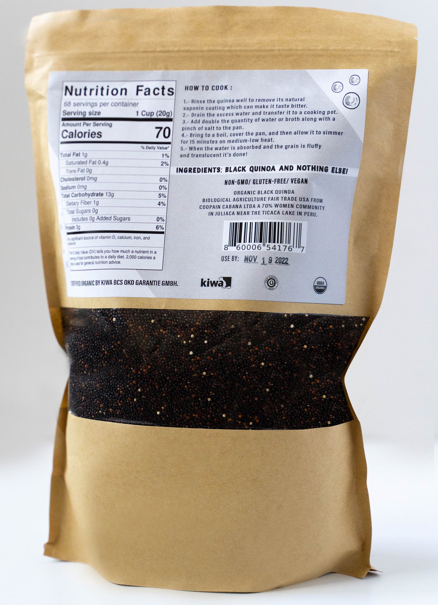 PREMIUM RAW, ORGANIC QUINOA 3 LBS/48 OZ