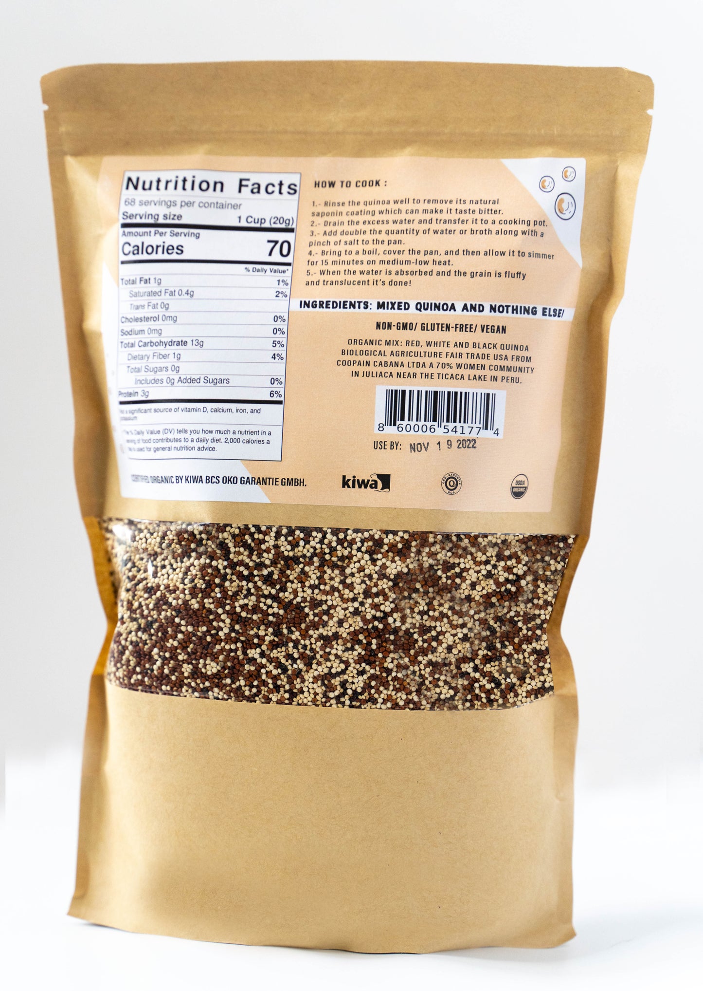 PREMIUM RAW, ORGANIC QUINOA 3 LBS/48 OZ
