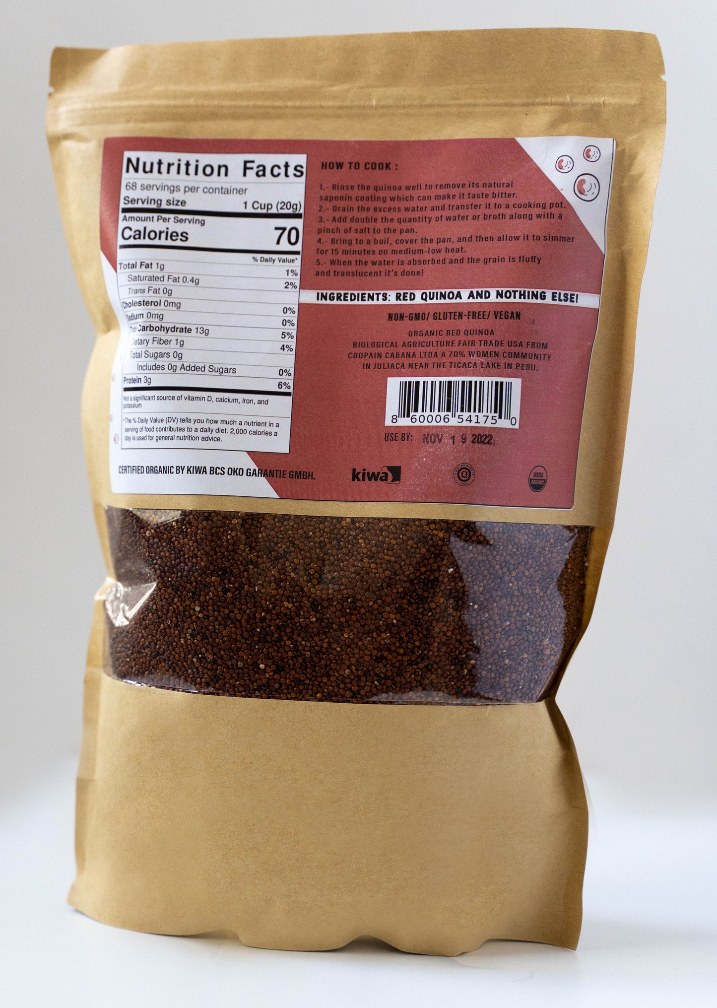 PREMIUM RAW, ORGANIC QUINOA 3 LBS/48 OZ
