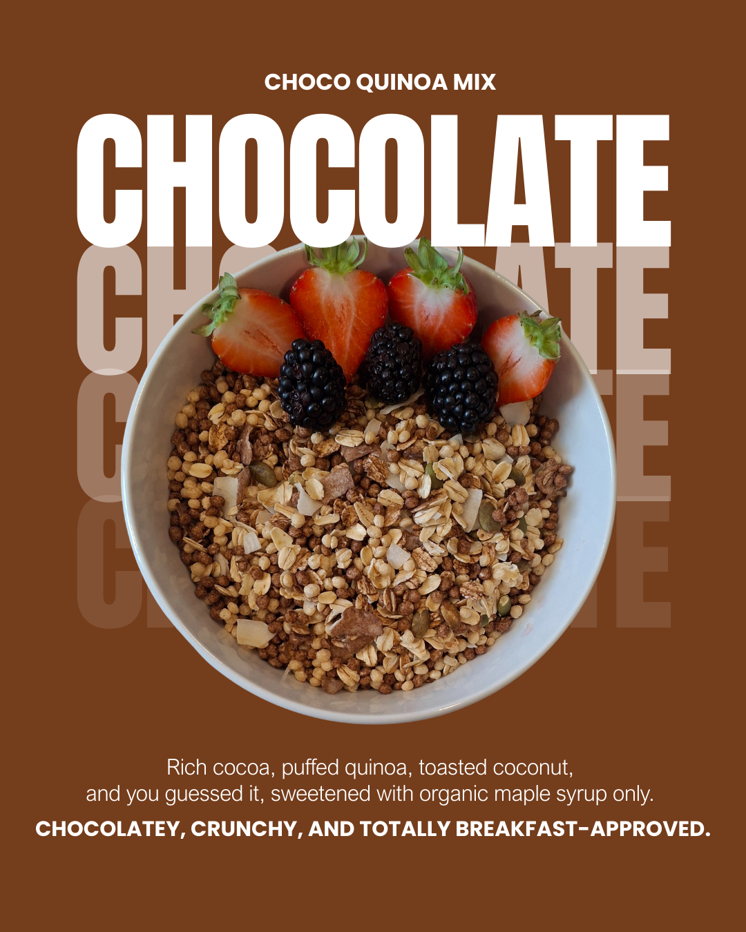 CHOCO QUINOA GRANOLA 26 OZ